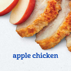 Gerber Stage 2 Apple Chicken Dinner tub label showing non-GMO verification.
