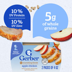 Gerber Stage 2 Apple Chicken Dinner tub texture for smooth transition.