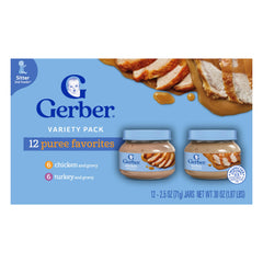 Gerber Stage 2 chicken gravy jar for tender poultry puree.