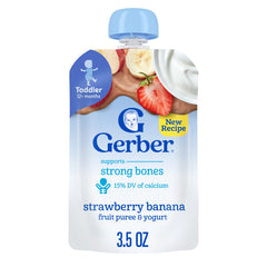 Gerber Toddler Pouch strawberry banana puree for quick, nutritious snack