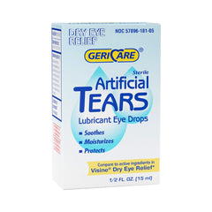 GeriCare artificial tears bottle cap for precise dispensing.