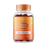 GeriCare prebiotic gummies in berry bottle for daily gut balance.