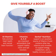 Geritol vitamin-mineral chart highlights key nutrients for daily health