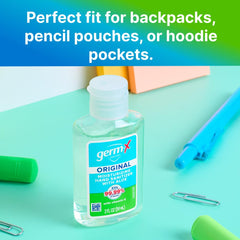 Germ-X Original Hand Sanitizer fast-acting gel bottle for sanitizing in as little as 15 seconds