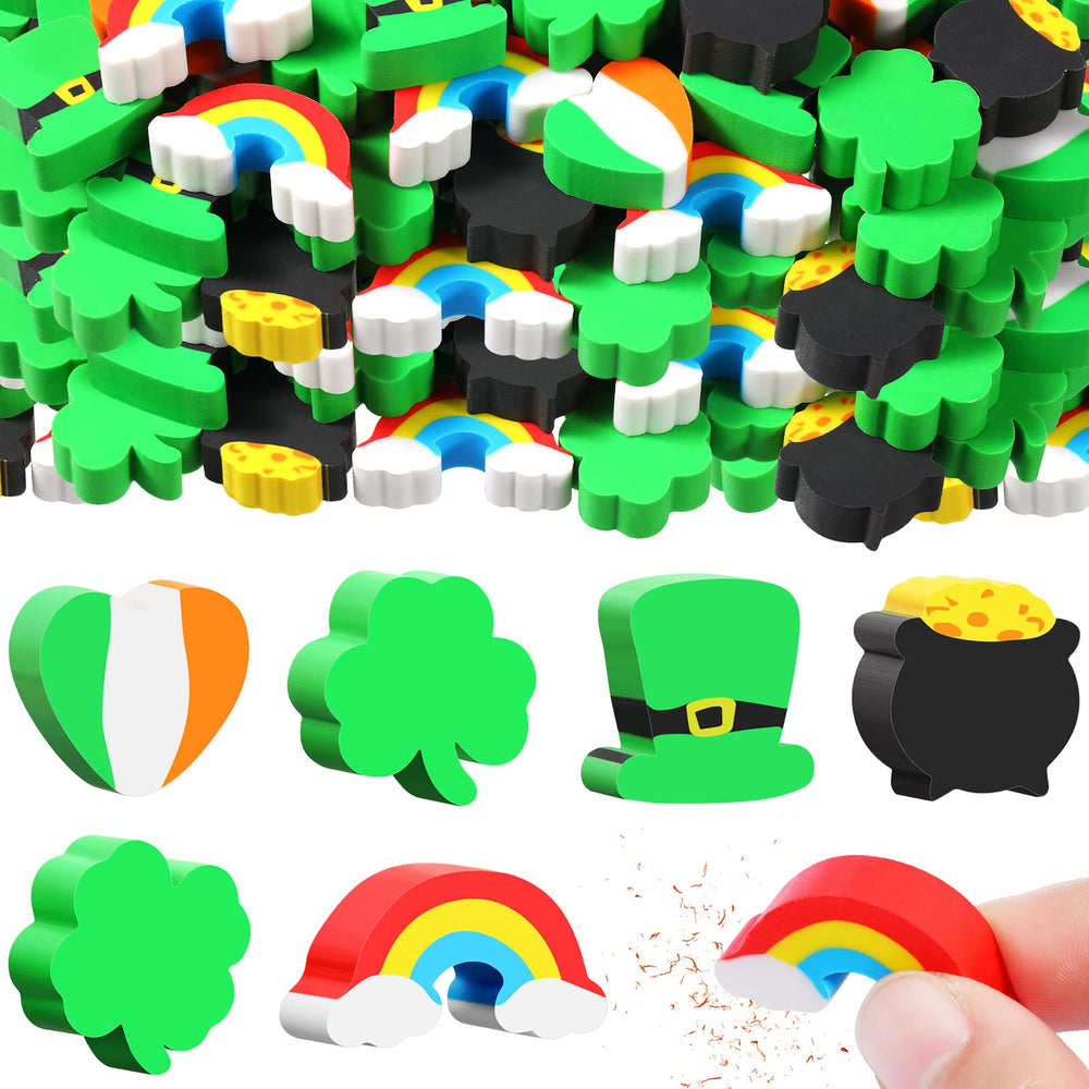 Gersoniel puzzle erasers in a 60-piece St Patrick's set for classroom rewards.