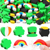 Gersoniel puzzle erasers in a 60-piece St Patrick's set for classroom rewards.