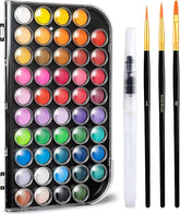 GETHPEN watercolor paint set with 48 colors in a portable case for travel sketches.