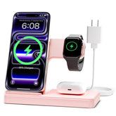 GETPALS 3-in-1 front view charger keeps iPhone, Apple Watch, and AirPods organized.