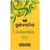 Gevalia Colombia medium roast ground coffee 20oz bag aroma fills the kitchen with inviting fragrance.