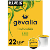 Gevalia Colombia Medium Roast K-Cup Pods on display for quick morning brews