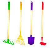 JustForKids shovel with wood handle for sturdy kid-friendly digging