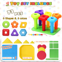 Ggiibro peg board toy bridge plates for varied connecting structures and designs.