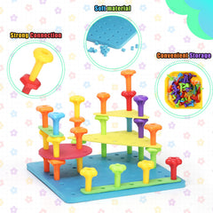 Ggiibro peg board toy colorful nails support bright, hands-on creativity.