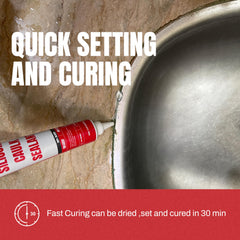 GH1200 clear sealant drying surface shows 30-minute set time.