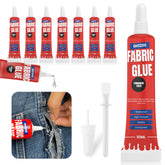 GH1200 Fabric Glue tube close-up, clear-drying bond for fabrics.