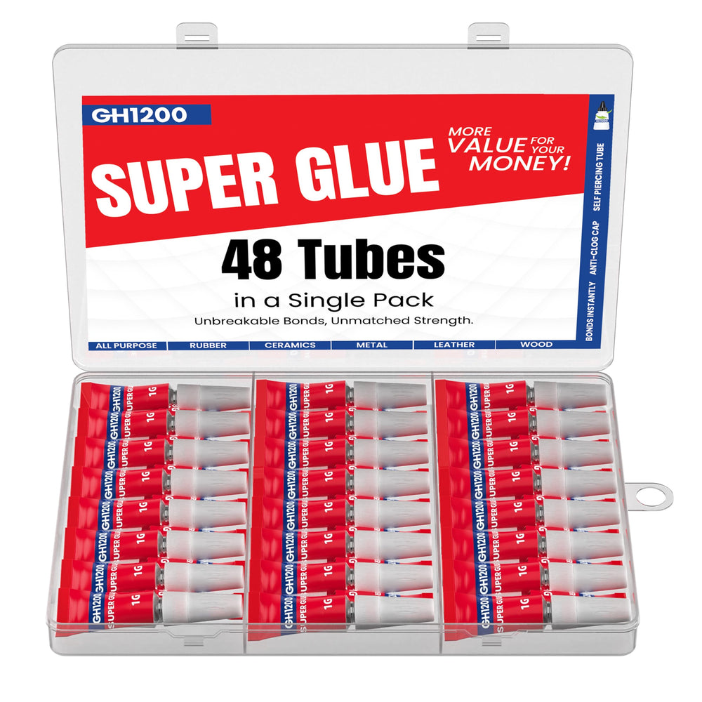 GH1200 packaging shows 1g tubes for easy storage and quick repairs.