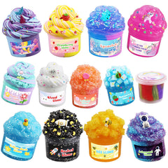 GHFEOOHN slime kit collection with different textures for tactile play and party favors.