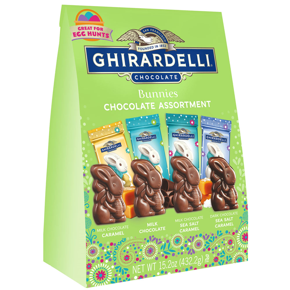 Ghirardelli Bunnies Assortment 15.2 oz bag with festive wrappers, ideal for gifting