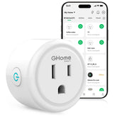 GHome Smart Plug with a compact design fits tight outlets and reduces clutter.