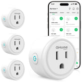 GHome Smart Plug in use powering lamps with remote control.