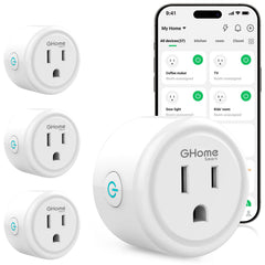 GHome Smart Plug in use powering lamps with remote control.
