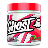 GHOST Burn Kiwi Strawberry bottle pour showing energy support for workouts