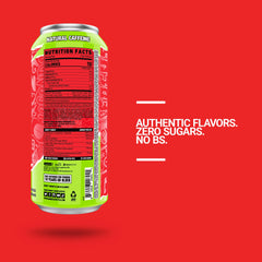 GHOST Energy Cherry Limeade label closeup with transparent ingredients