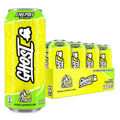 GHOST Energy Citrus can front view for a clean energy boost.