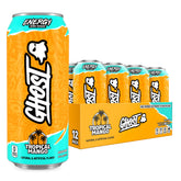 GHOST Energy Tropical Mango can front view for on-the-go energy and focus