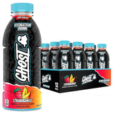 GHOST Hydration Strawbango bottle front with bold flavor and electrolytes.