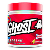 Ghost Legend pre-workout container with a transparent label for precise dosing.