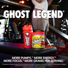 GHOST Legend transparent label highlights vegan formula and clear ingredient disclosure