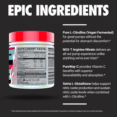 GHOST Pump NO3-T Arginine Nitrate visual emphasizing nitric oxide technology.