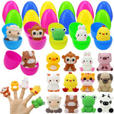 Giaueoa 12-pack Easter eggs with finger puppets ready for organized egg hunts