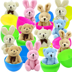 Giaueoa plush Easter eggs set with bunnies and bears, ready for gifting.