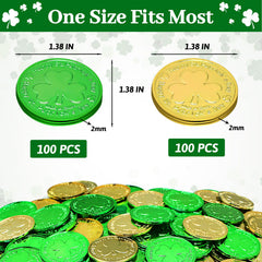 Giaueoa plastic shamrock coins in green highlight bright accents for celebrations