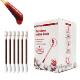 GIETON povidone-iodine swabs packaging closeup for quick first aid readiness