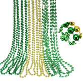 GiftExpress 12-pack green-gold-shamrock beads ready for St. Patrick's Day festivities.