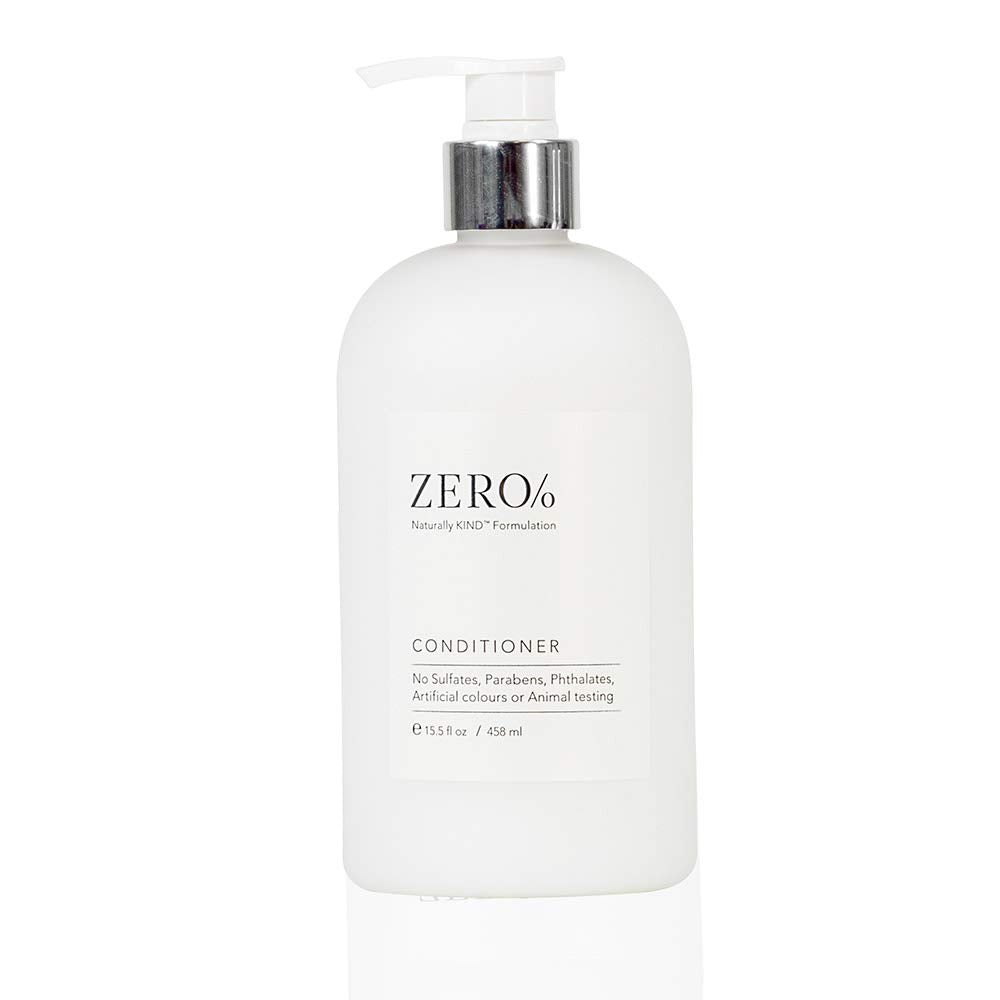 Gilchrist & Soames Zero Percent Conditioner bottle on a bathroom shelf for silky hydration.