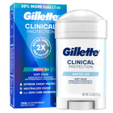 Gillette Clinical Arctic Ice soft solid packaging showcases modern design for all-day protection.