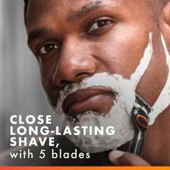 Gillette Fusion5 Power Microfin Guard preps skin before shaving.