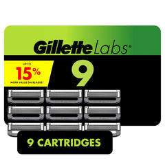 GilletteLabs razor blade refills 9-count for quick blade swaps and close shaves.