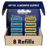 Gillette ProGlide Shield yellow-pack refills shield skin from irritation during shaving.