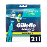 Gillette Sensor2 Plus pivoting head razor for a smooth contour-following shave.