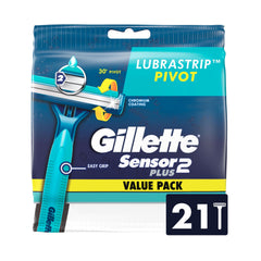 Gillette Sensor2 Plus pivoting head razor for a smooth contour-following shave.