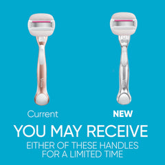 Five-blade cartridge close-up from Gillette Venus ComfortGlide for lasting smoothness.
