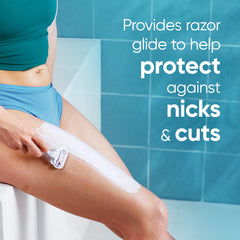 Moisture-locking formula helps protect dry skin while shaving with Venus.