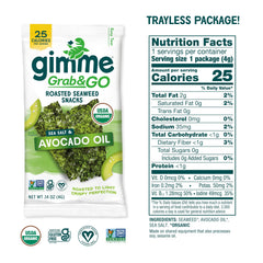 GimMe organic roasted seaweed crisp snack for kids and adults.
