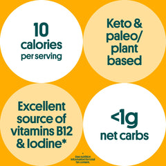 GimMe Seaweed Nori ingredients label close-up; shows organic, gluten-free quality.