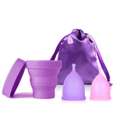 Ginalaia menstrual cup with collapsible storage cup for portable eco-friendly period care